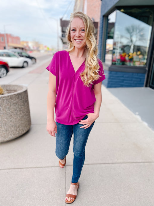 Karli Magenta Top