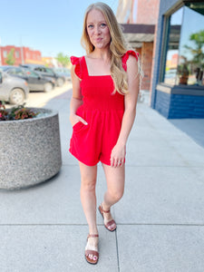 Kylie Red Romper