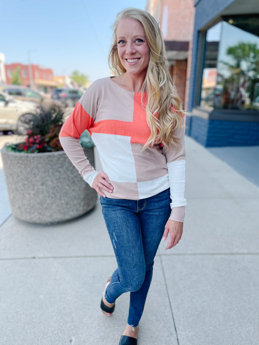 Rylee Color Block Sweater