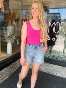 Blaine High-Rise Trouser Shorts | JUDY BLUE