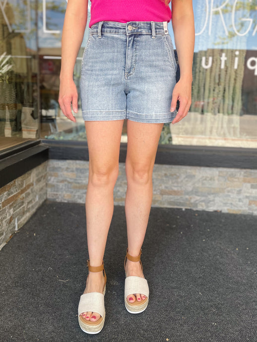 Blaine High-Rise Trouser Shorts | JUDY BLUE