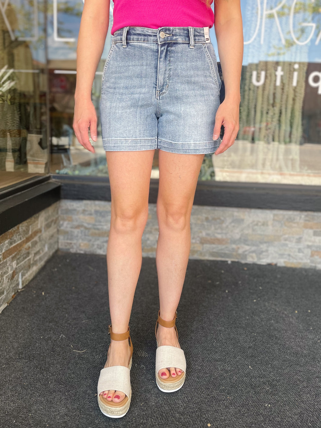 Blaine High-Rise Trouser Shorts | JUDY BLUE