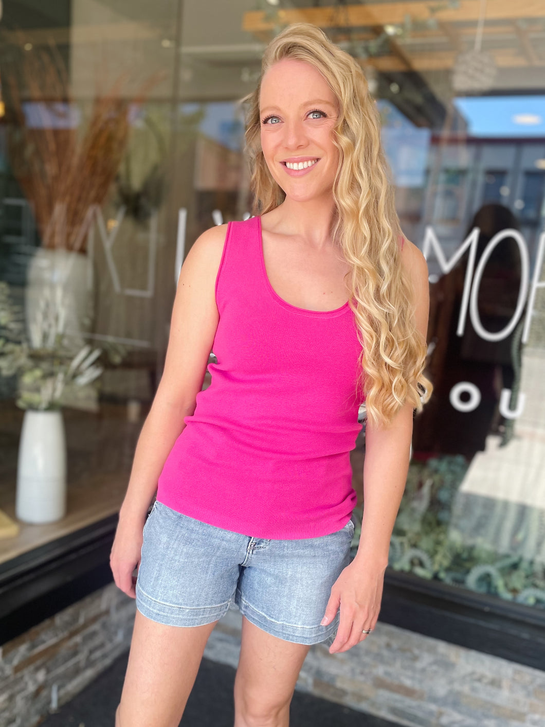 Joyce Magenta Sweater Tank
