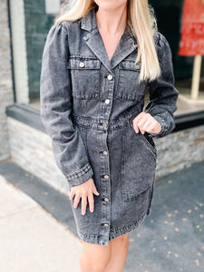 Acid Wash Denim Dress