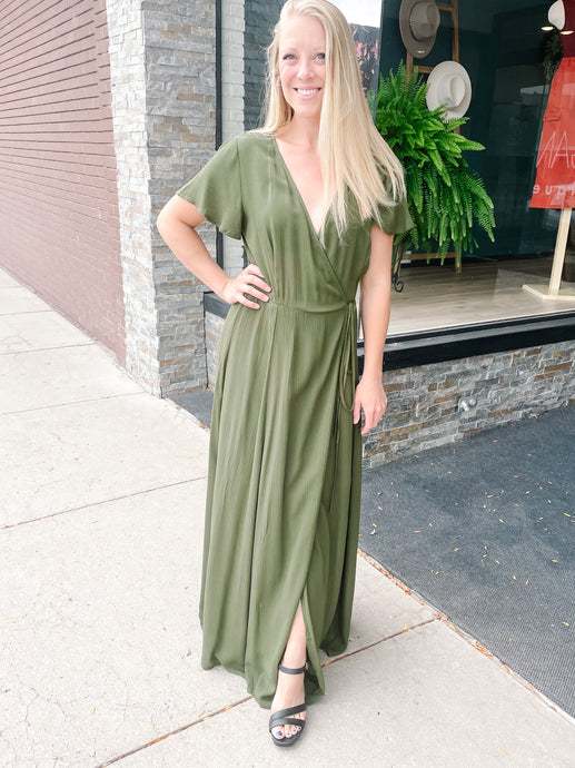 Louella Olive Maxi Dress