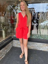 Gretchen Red Romper