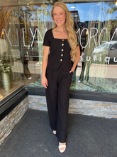Alexandra Black Button Down Top | SET