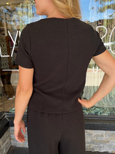 Alexandra Black Button Down Top | SET