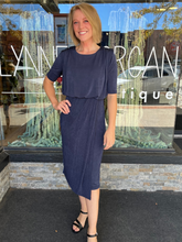 Emmelyn Navy Faux Wrap Dress