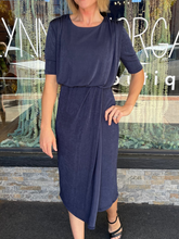 Emmelyn Navy Faux Wrap Dress
