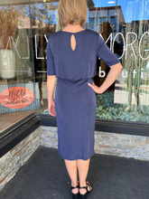 Emmelyn Navy Faux Wrap Dress