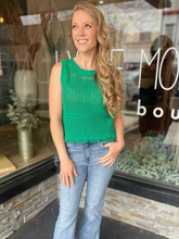 Elle Green Crochet Tank