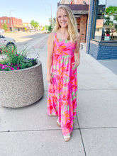Melanie Tropical Pink Maxi Dress
