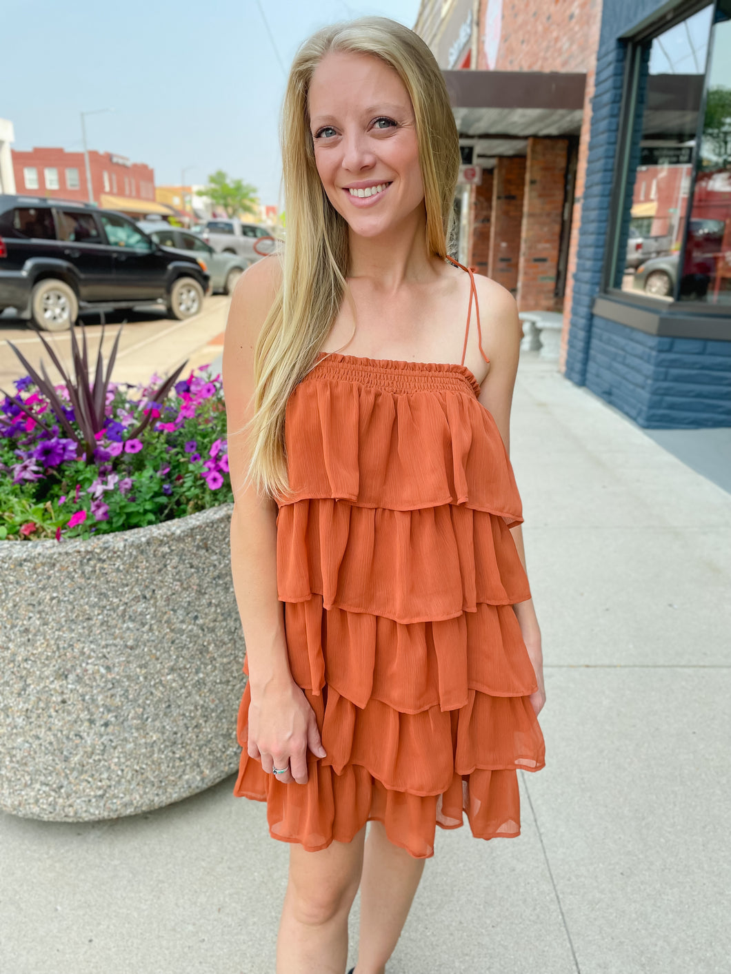 Rustic Tiered Ruffle Dress