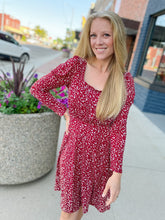 Burgundy Puff Sleeve Dress