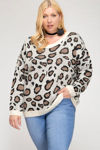 Cream Leopard Print Sweater