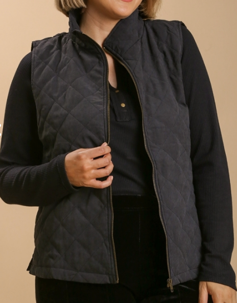 Black Quilted Vest