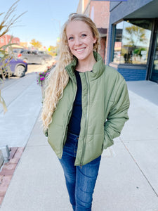 Justine Olive Puffer Jacket